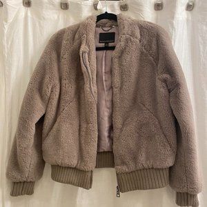 Banana Republic XS Faux Fur Bomber Jacket